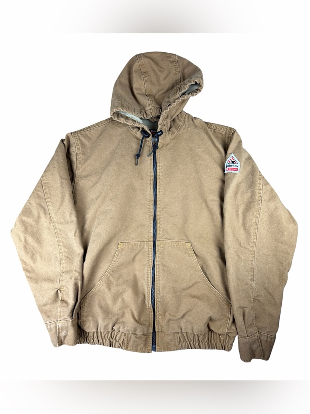 BULWARK FR CAT 3 2112 Heavyweight Canvas Jacket. Size Medium , Full Zip JLH4BD1